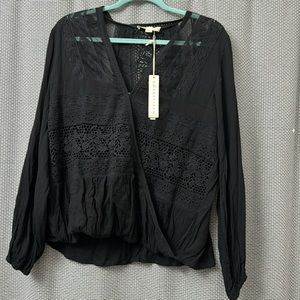 Love stitch black boho blouse